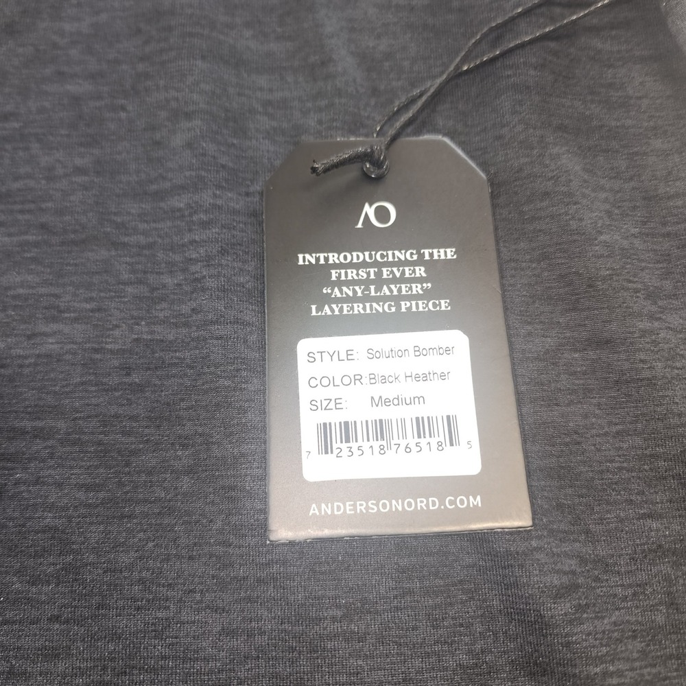 AndersonOrd Solution Bomber Jacket Mens M Black Heather Full Zip Performance - Picture 4 of 9